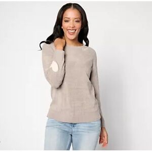 Barefoot Dreams CozyChic Ultra Lite Love
Crewneck Sweater in Beach Rock/Pink